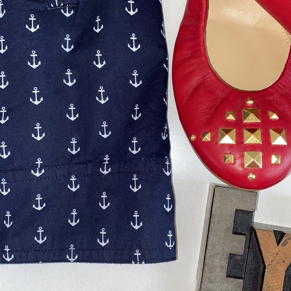 J. Crew Pull-On Navy Mini Skirt with White Anchor⚓️ Print - Picture 9 of 12